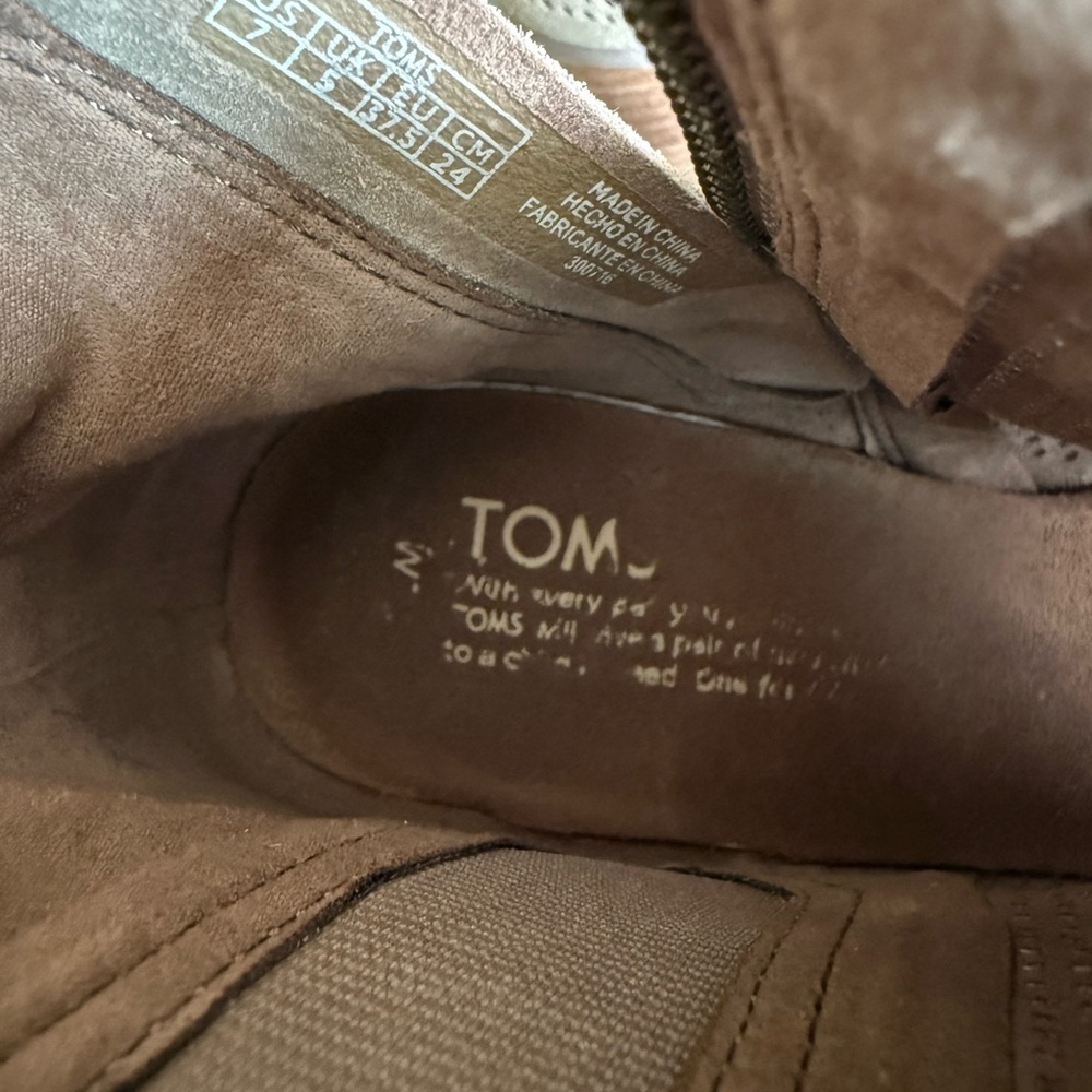 Toms Beige Perforated Ankle Booties - Picture 8 of 8